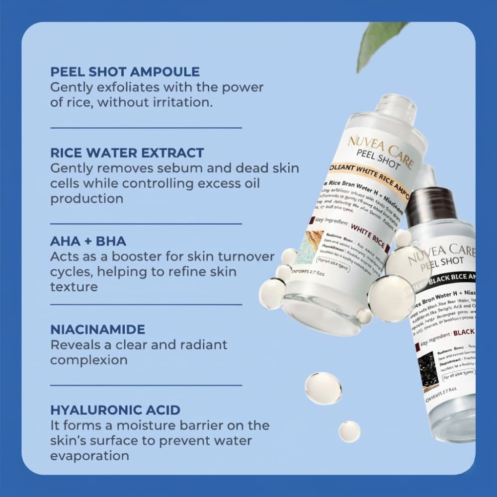 Nuvêa Care : Peel Shot Glow Rice Ampoule Duo - Nuvea care